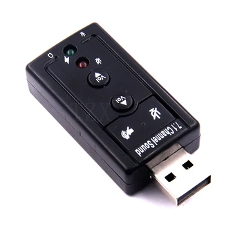 1 бр. Външно USB АУДИО адаптер звукова карта VIRTUAL 7.1 USB 2.0 Mic говорител, аудиогарнитура, микрофон, 3.5мм жак-конвертор
