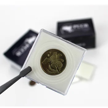 1 бр. /опаковане. квадратна монетная капсула, държач за монети, пластмасов калъф с пръстен за порести подложки, 16-41 мм