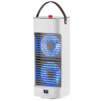 1 комплект мини персонален климатик, овлажнител на въздуха Бял с led USB настолен вентилатор