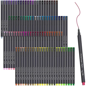100 цветни дръжки за ежедневника 0,4 мм, дръжки за рисуване, идеални за място ежедневника, записване на бележки, colorization календар, художествени материали