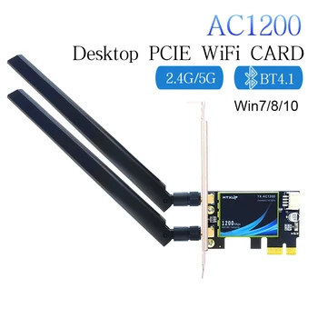1200 Mbps Безжичен PCI-e PC Адаптер 802.11 ac Bluetooth 4.0 Qualcomm Wifi Карта 2,4 G/5 Ghz Тенис на PCI Express Адаптер За Windows