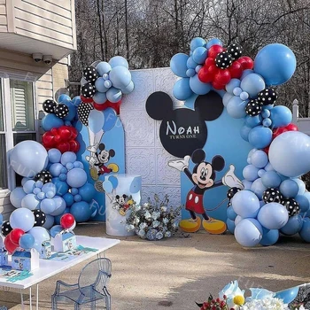 173 бр. комплект балони за партита с изображение на Мики Маус от анимационен филм на Disney, комплект за гирлянди, подаръци за момчета и момичета, фон за украса за рожден ден, доставката за деца
