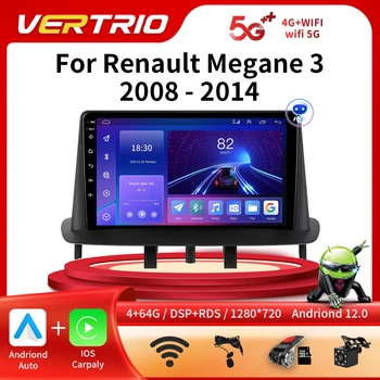 2 Din Android 12 автомагнитола за Renault Megane 3 Fluence 2008-2014 Мултимедиен плейър GPS Навигация разделяне на екрана Carplay 4G