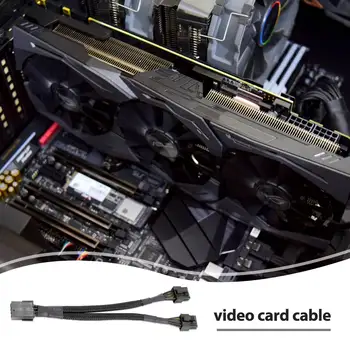 2 ЕЛЕМЕНТА GPU PCIe, 8-Пинов конектор за свързване на две 2X 8-контакт (6 + 2) Штекерного адаптер PCI Express, Удлинительный кабел Y-Дърва в оплетке, 20 см