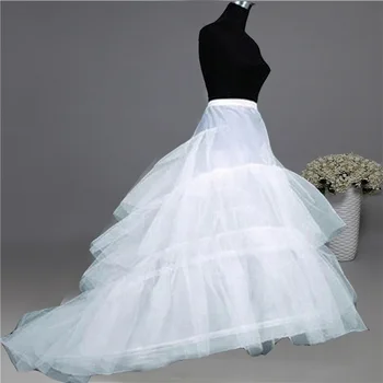 2023 Жена в сватбена рокля с възможност за регулиране размера на талията на кринолине, долната пола за младоженци, 2 на обръч с влак за параклиса, сватбени аксесоари