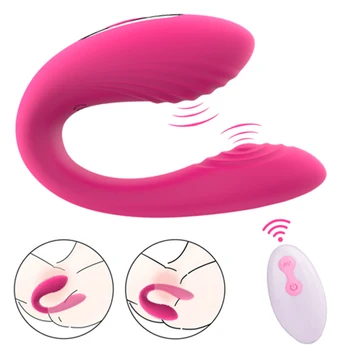 2023 Носене вагинален вибратор U-образна форма, 5-честотен вибриращ масажор стимулатор на клитора, жена мастурбация, секс играчки за жени