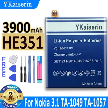 3900 mah YKaiserin Батерия HE351 за Nokia 3.1, TA-1049, TA-1057, TA-1063, TA-1070, TA-1074 Bateria 