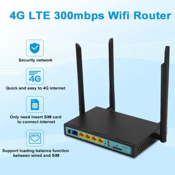 3G и 4G Lte Модем Безжичен Wifi Рутер 300 Mbps QCA9531 Чип Слот за SIM-карти с висок коефициент на усилване на Ненасочена Антена 5dBi WE2416