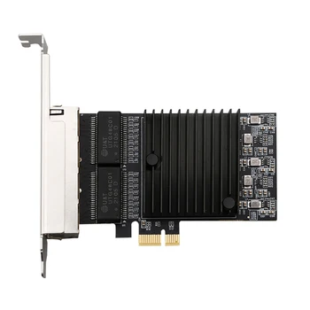 4-Портов Гигабитная Мрежова карта PCIe x1 с чип 82571 Ethernet Pci-e RJ-45 10/100/1000 Mbit/s, Карта-Адаптер с Радиатор за Работния плот