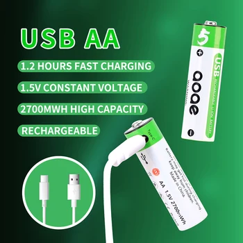 aa батерия usb батерия 2700mWh1.5v литиева батерия подходяща за играчка дистанционно управление, мишката и т.н. pilas акумулаторна aa
