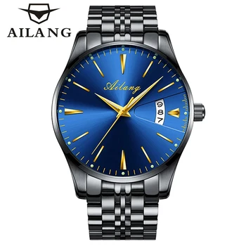 AILANG Оригинални бизнес мъжки автоматичен часовник, спортни водоустойчив механични часовници е от неръждаема стомана за мъже Relogio Masculino