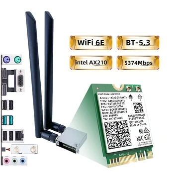 AX210 AX210NGW 5374 Mbps WIFI 6E 2,4/5/6G трехдиапазонная безжична карта Etherne Wifi6e MINI PCIE Bluetooth-совместимость5.2