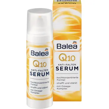 Balea Серум Q10 за грижа за кожата на лицето и шията против бръчки Омега-комплекс стяга, укрепва съпротивителните сили на кожата, еластичността, хидратиращи енергия