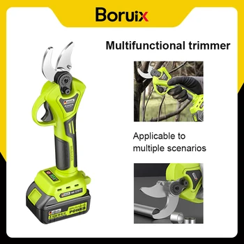 Boruix 30 мм brushless безжични електрически акумулаторни ножици за подрязване на дървета, градински инструменти, инструмент за изрязване на клони