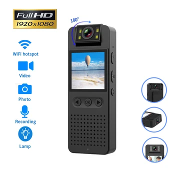 CS06 Мини-камера за нощно виждане с инфрачервен 1080P FHD с led телевизор, малка камера, полицейска камера, велосипедна камера