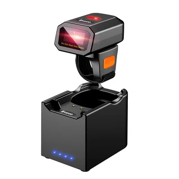 Eyoyo Безжичен 1D лазерен четец на баркод с зарядно устройство, зарядно устройство с капацитет 1200 mah, мини-носене USB-околовръстен скенер, Bluetooth, непрекъснато сканиране