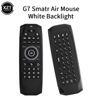 G7 Английска клавиатура Безжично Дистанционно Управление С Осветени Гласова Жироскоп 2,4 G Въздушна Мишка, IR Обучение За Smart TV box с клавиатура