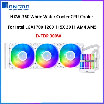 JONSBO HXW-360 Бял Воден охладител ARGB Висококачествен Универсален охладител на процесора с водно охлаждане за Intel LGA1700 115X 2011 AM4 AM5