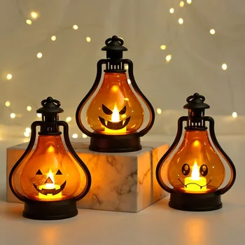 Led ветрозащитный лампа за Хелоуин, преносим тикви, призраци, led фенерче, бар, десктоп украса, декорация за Хелоуин, реквизит