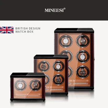 MINEESI британската марка Luxury Watch Winder за автоматични часовници с LCD сензорен екран/Дистанционно управление/led часовник автоматично