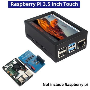 Raspberry Pi 3,5-инчов сензорен екран 480x320 LCD дисплей, допълнителен калъф от ABS-пластмаса за Raspberry Pi 4B или 3Б + 3Б