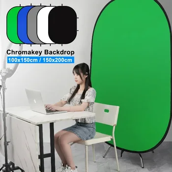 Selens Сгъваем портативен рефлектор със син и зелен екран, хром фон за снимки, студиен рефлектор на светлината, реквизит за снимки