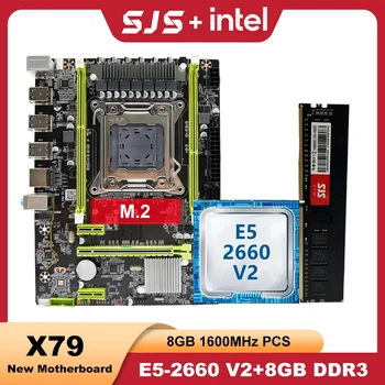 SJS X79 E5 2660 V2 DDR3 8GB LGA 2011 Процесор Intel Xeon E5 ПРОЦЕСОРИ С Комплект дънната платка + 8GB 1600MHz RAM Memory X79 Комплект placa mãe