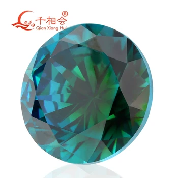 TZ006 специален цветен еднократна гама цветове синьо-зелен цвят, кръгла форма, кубичен цирконий, cz неприкачена камък