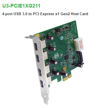 U3-PCIE1XG211 4-портов домакин-карти с USB 3.0 за PCI Express x1 Gen2