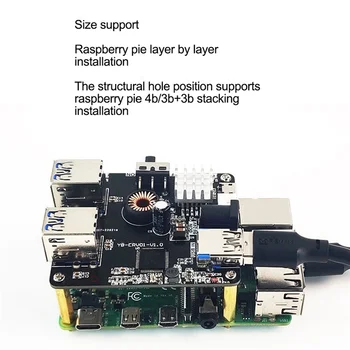 USB3.0 Такса за разширяване на центъра за Raspberry Pi в jetson NANO РОС Робот Автомобили докинг станция Сплитер модул