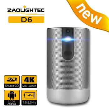 ZAOLITGHTEC D6 Мини Преносими DLP Проектор Smart Андроид WIFI TV Video Pico LED за Full HD 1080P Мобилен Смартфон PC Кино 4K