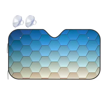 Абстрактен 3D Hexagonal Авто Козирка с Принтом за Предното стъкло, Излязло на Топлина, Сгъваема Блок, UV-Козирка, Универсални Аксесоари за Автомобили