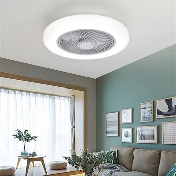 вентилатор на тавана с дистанционно управление димиране 3-цветен хронометражный led минималистичен тела за спалнята, хола, вентилатори
