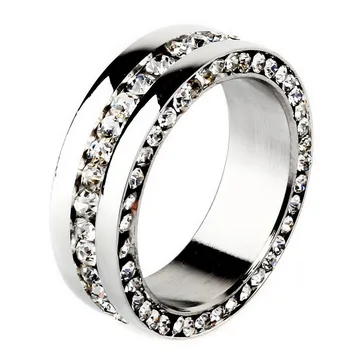 Високо специална оферта, ограничен период от време, три реда сватбени комплекти, качествени пръстени за партита от неръждаема стомана 316l, луксозни пръстени за партита, бижу пръстен