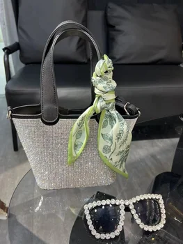 Висококачествена чанта за чанта, дамска чанта, чудесна вечерна дамска чанта с кристали, клатч за сватбени партита, чанта-месинджър през рамо