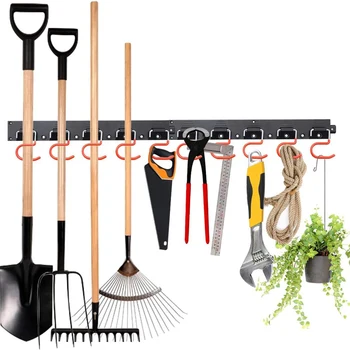 Въже, лопатка за съхранение, метла, регулируема органайзер, цолови закачалка, държач за гребло, 64 стенни градински метла, инструмент за закрепване на системата