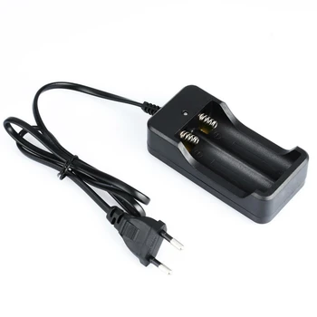 Двойно зарядно устройство EU Plug 18650 с кабел, интелигентно зареждане, сигурно бързо зареждане, зарядно устройство за литиево-йонни акумулаторни батерии 18650 26650 14500