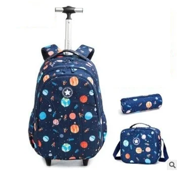 Детска чанта за количка на колела, училище раница на колела за момчета, детски училищен раница на колела за момичета, пътни чанти-колички за багаж