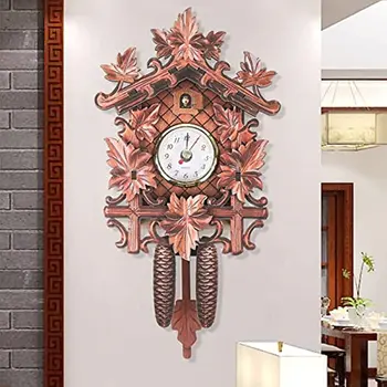 Дървени стенни часовници в ретро стил, творчески птицата Кукувица, кварцов дървени стенни часовници за домашен интериор, детска стая, спалня