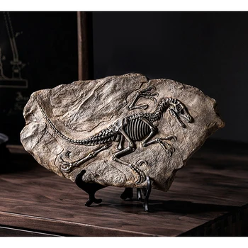 Европейските фигурки на фосили на динозаври от смола, аксесоари за декориране на масата и у дома, скулптура череп на динозавър, украса на стаята, офис декор