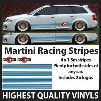 За 1 комплект Martini Racing Странични Дръжки на Ленти Графични Етикети Набор от Отличителни Знаци Sport