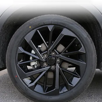 За Mitsubishi Outlander PHEV 2022 ~ 2023 Черен стикер на ступицу колела на колата е от въглеродни влакна, защитни етикети от надраскване