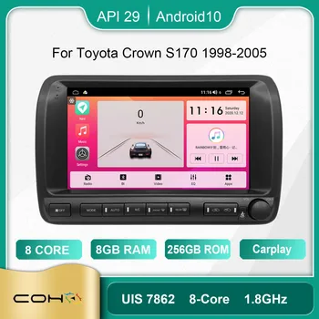 За Toyota Crown S170 1998-2005 Резолюция е 1280*720 UIS7862 Восьмиядерный 8 + 256 gb Автомобилната Навигация CarPlay Автомобилното Радио Мултимедийно Видео
