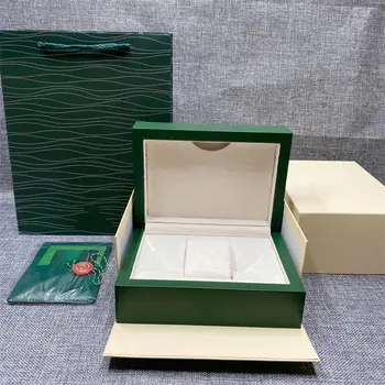 Заводска изход зелен цвят с оригинална дървена кутия за часовници и книжката, луксозен брендовый калъф с карта, подарък за часа AAA на поръчка
