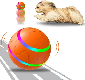 Интерактивен топка за кучета AMOBOX, активен катящийся топка за кучета / котки в затворени помещения с активирането на движение, гъвкави подскачащи топката, играчки за домашни любимци