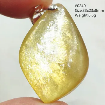 Истински натурален златен лепидолит кварцов флаш турмалиновый висулка за жени, мъже, модни редки мъниста под формата на капки вода, бижута ALEX