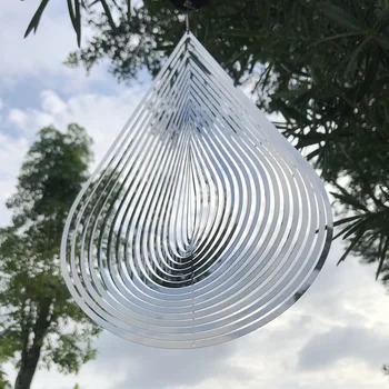 Капка вода 3D Вятърна Фабрика От Неръждаема Стомана, Въртящ се на Камбаната е Открит Градина Украса на Двора, Аксесоари За украса на Стаята