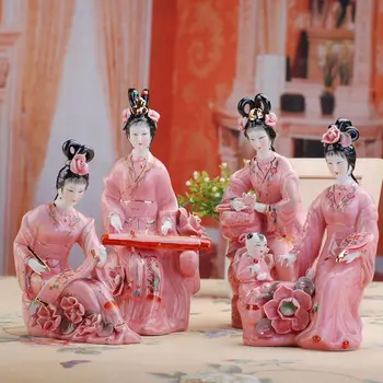 Китайските класически дамски керамични бижута Цзиндэчжэнь, маса в дома на стаята, порцеланови статуетки, изделия за бродерия, скулптура за магазин