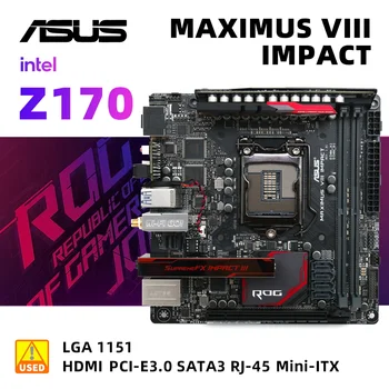 Комплект на дънната платка ASUS ROG MAXIMUS VIII IMPACT + I5 7400 Intel Z170 LGA 1151 2 × DDR4 32GB PCI-E 3.0 1×U 2 Mini-ITX, процесор 6 GenCore