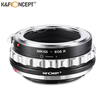 Концепцията на K& F за Nikon (G) Адаптер за закрепване на обектива на Ели (G) на EOS R за обектив на Nikon (G) на тялото на фотоапарата Canon EOS R.